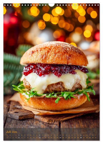 Produktbild: Burger Kalender - Foodporn f&uuml;r echte Burgerfans (Wandkalender 2026 DIN A3 hoch), CALVENDO Monatskalender