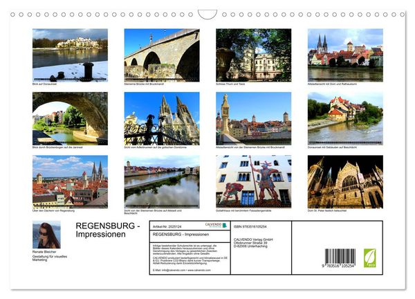 Produktbild: REGENSBURG - Impressionen (Wandkalender 2026 DIN A3 quer), CALVENDO Monatskalender