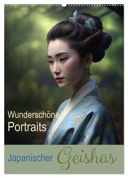 Wunderschöne Portraits Japanischer Geishas (Wandkalender 2024 DIN A2 hoch), CALVENDO Monatskalender