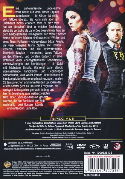 Produktbild: Blindspot - Die komplette 1. Staffel [5 DVDs]