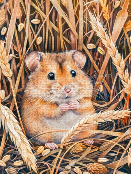 Produktbild: CALVENDO Puzzle Feldhamster im Getreidefeld | 1000 Teile Lege-Gr&ouml;&szlig;e 64x48cm Foto-Puzzle f&uuml;r gl&uuml;ckliche Stunden