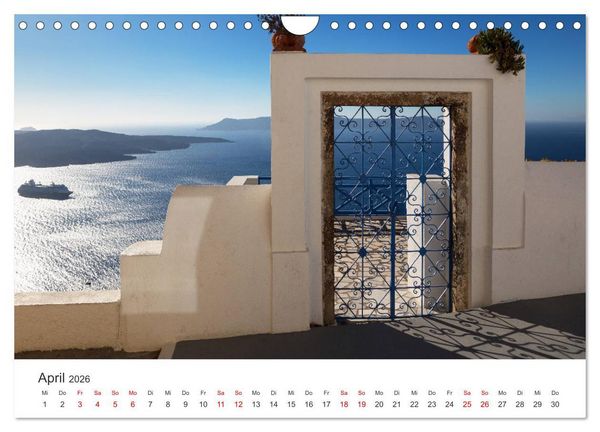 Produktbild: Santorini Fira & Firostefani (Wandkalender 2026 DIN A4 quer), CALVENDO Monatskalender