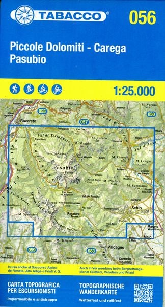 56 Piccole Dolomiti, Karte von , Tabacco Editrice, 9788883152047