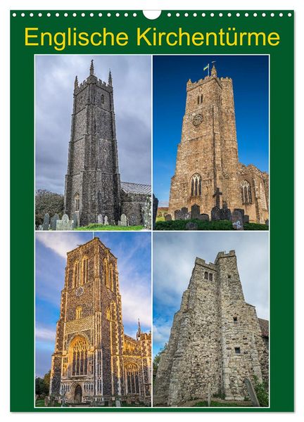 Englische Kirchentürme (Wandkalender 2026 DIN A3 hoch), CALVENDO Monatskalender