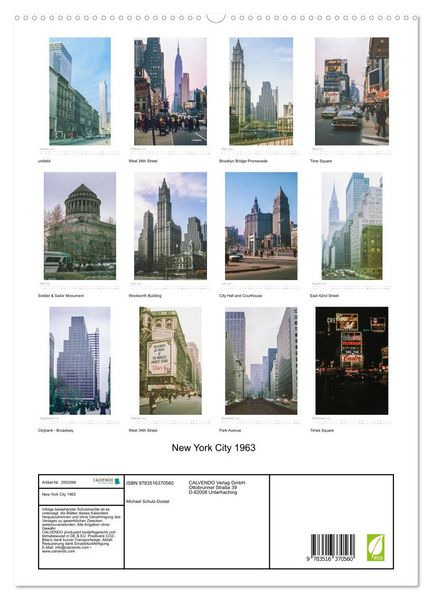 Produktbild: New York City 1963 (Wandkalender 2026 DIN A2 hoch), CALVENDO Monatskalender