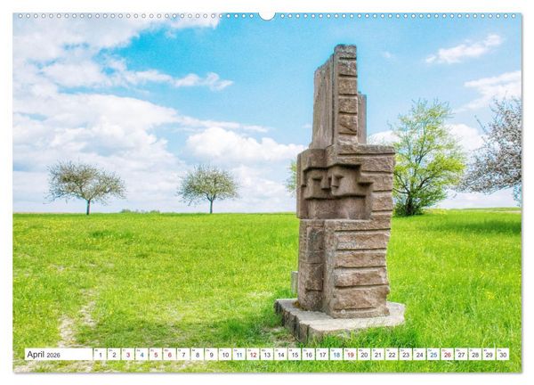 Produktbild: Steine an der Grenze - Wanderbare Kunst (hochwertiger Premium Wandkalender 2026 DIN A2 quer), Kunstdruck in Hochglanz