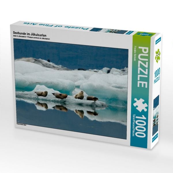 Produktbild: CALVENDO Puzzle Seehunde im J&ouml;kulsarlon | 1000 Teile Lege-Gr&ouml;&szlig;e 64x48cm Foto-Puzzle f&uuml;r gl&uuml;ckliche Stunden