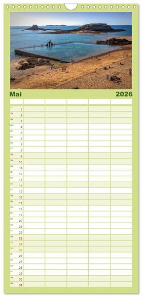 Produktbild: Familienplaner 2026 - Die Bretagne - Frankreichs Perle mit 5 Spalten (Wandkalender, 21 x 45 cm) CALVENDO
