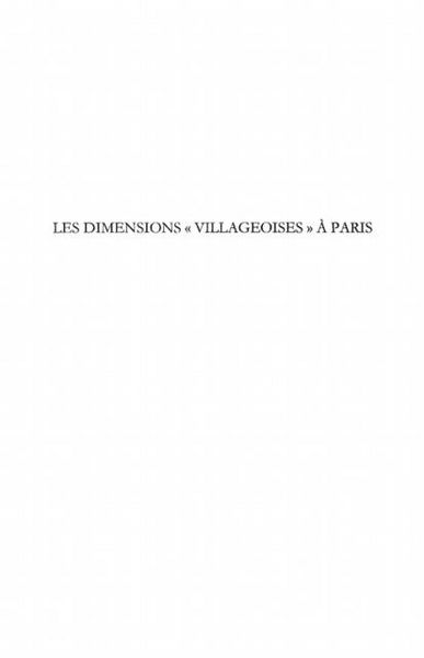 Produktbild: Les dimensions &quote;villageoises&quote; A paris - tome 2 - pratiques e