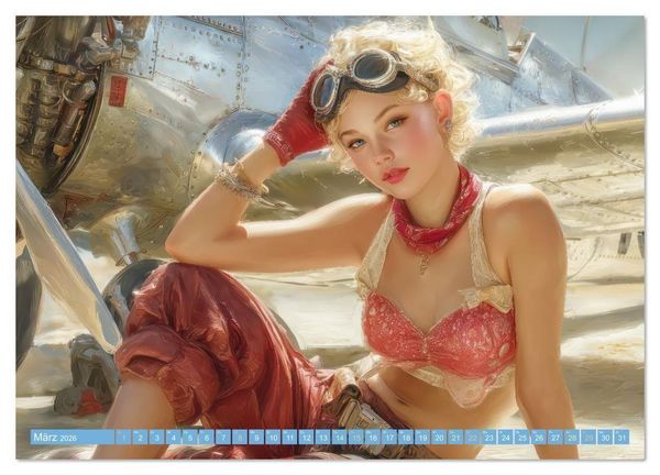 Produktbild: Retro &Auml;sthetik &ndash; Pin-up Girls (Wandkalender 2026 DIN A4 quer), CALVENDO Monatskalender