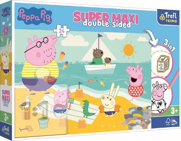 Primo Super Maxi Puzzle 24 Teile und Malvorlage Peppa Pig
