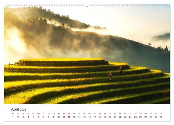 Produktbild: Vietnam - Das Land der Morgenr&ouml;te. (hochwertiger Premium Wandkalender 2026 DIN A2 quer), Kunstdruck in Hochglanz