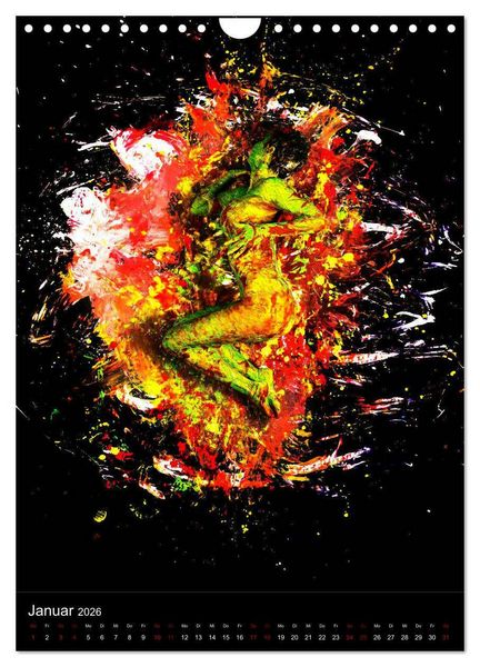Produktbild: Farbakte - Action Paintings (Wandkalender 2026 DIN A4 hoch), CALVENDO Monatskalender