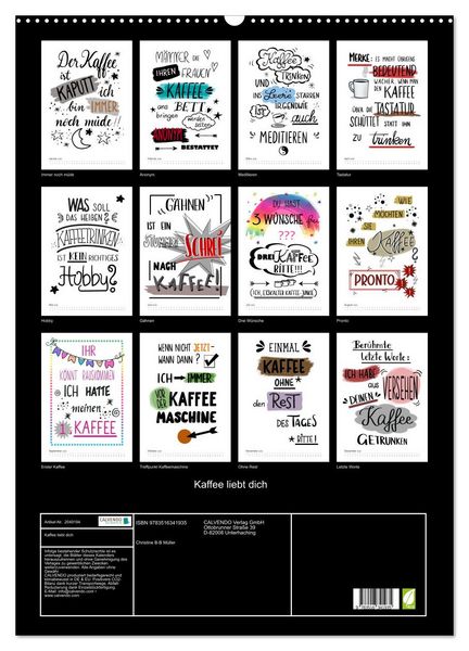 Produktbild: Kaffee liebt dich (Wandkalender 2026 DIN A2 hoch), CALVENDO Monatskalender