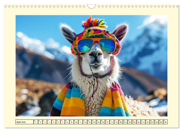 Produktbild: Lamas auf Tour. Perus flauschige Fashion-Ikonen (Wandkalender 2026 DIN A3 quer), CALVENDO Monatskalender
