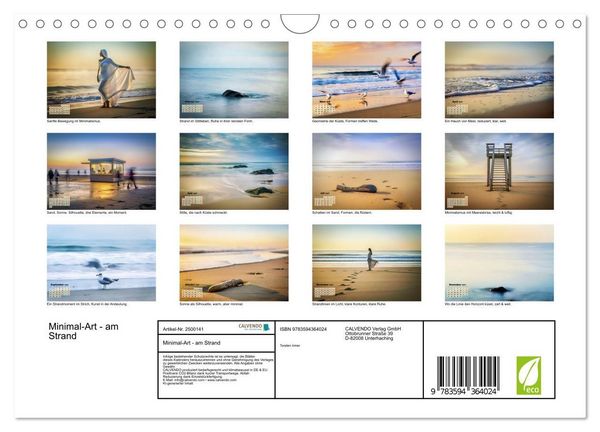 Produktbild: Minimal-Art - am Strand (Wandkalender 2027 DIN A4 quer), CALVENDO Monatskalender
