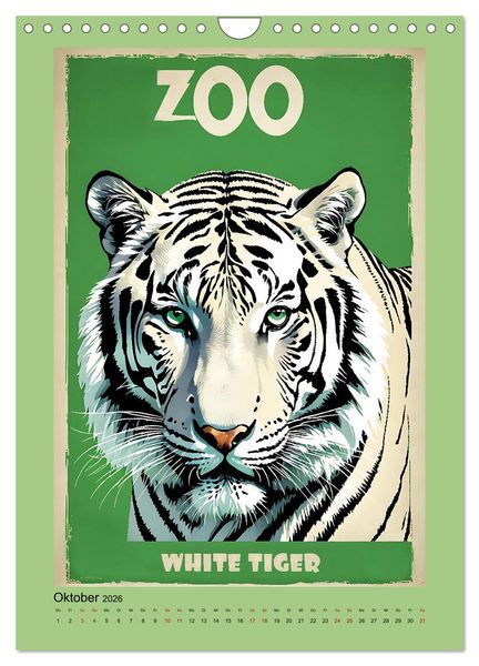 Produktbild: Zoo Vintage-Poster (Wandkalender 2026 DIN A4 hoch), CALVENDO Monatskalender