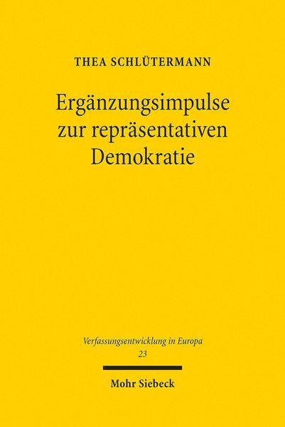 Produktbild: Erg&auml;nzungsimpulse zur repr&auml;sentativen Demokratie