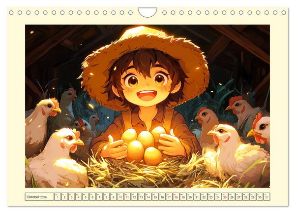Produktbild: Kleine Farmer. Niedliche Jungs mit ihren tierischen Freunden (Wandkalender 2026 DIN A4 quer), CALVENDO Monatskalender