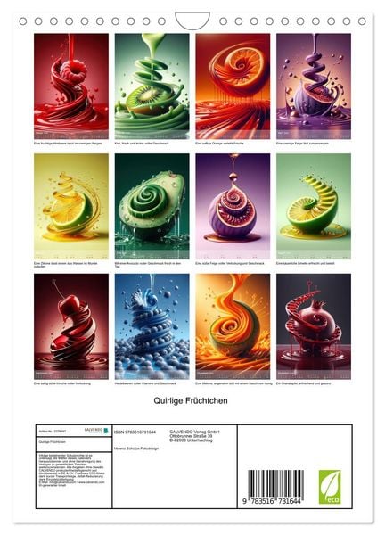 Produktbild: Quirlige Fr&uuml;chtchen (Wandkalender 2026 DIN A4 hoch), CALVENDO Monatskalender