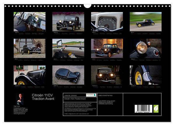 Produktbild: Citro&euml;n 11CV Traction Avant (Wandkalender 2026 DIN A3 quer), CALVENDO Monatskalender