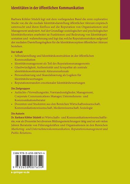 Produktbild: Identit&auml;ten in der &ouml;ffentlichen Kommunikation