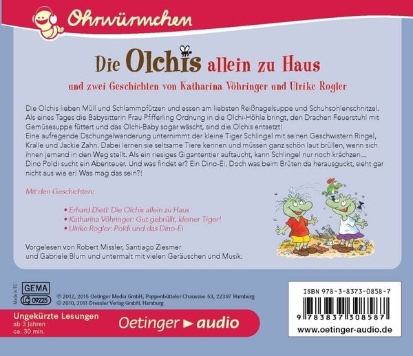Produktbild: Die Olchis allein zu Haus und zwei Geschichten von Katharina Vöhringer und Ulrike Rogler