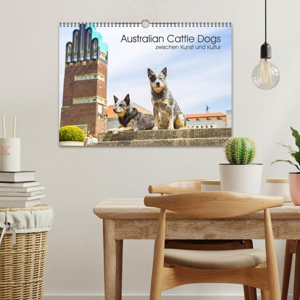Produktbild: Australian Cattle Dogs zwischen Kunst und Kultur (Wandkalender 2026 DIN A3 quer), CALVENDO Monatskalender