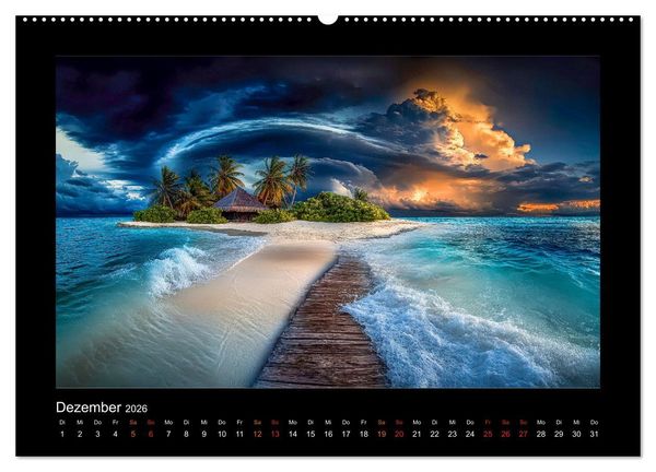 Produktbild: Paradiesische Inselwelten (Wandkalender 2026 DIN A2 quer), CALVENDO Monatskalender