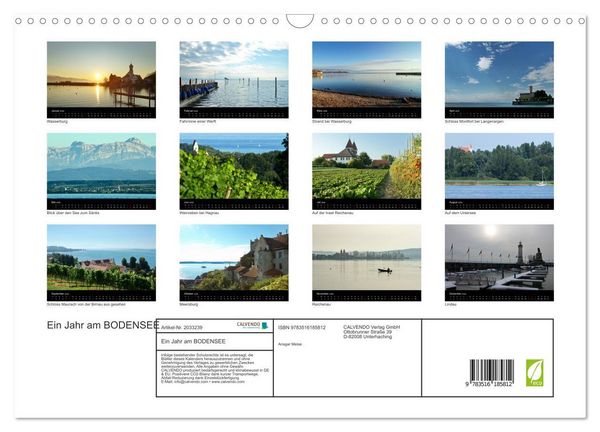 Produktbild: Ein Jahr am BODENSEE (Wandkalender 2026 DIN A3 quer), CALVENDO Monatskalender