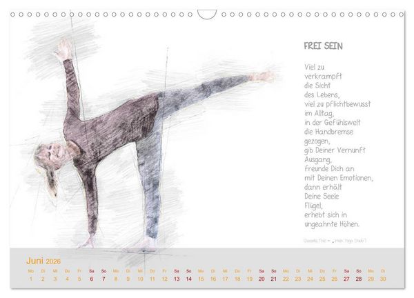 Produktbild: YOGA Inspirationen mit Texten zum Nachdenken (Wandkalender 2026 DIN A3 quer), CALVENDO Monatskalender