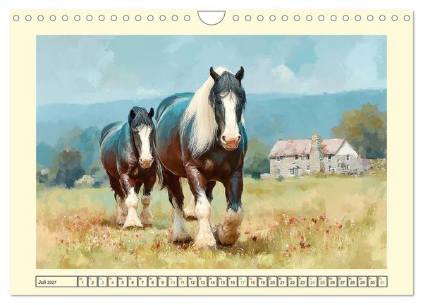 Produktbild: Starke Pferde. Imposante Kaltbl&uuml;ter auf dem Farmland (Wandkalender 2027 DIN A4 quer), CALVENDO Monatskalender