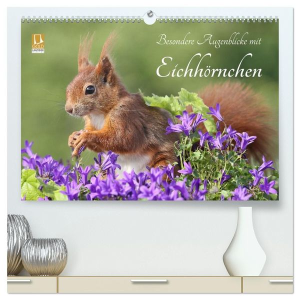 Produktbild: Besondere Augenblicke mit Eichh&ouml;rnchen (hochwertiger Premium Wandkalender 2027 DIN A2 quer), Kunstdruck in Hochglanz