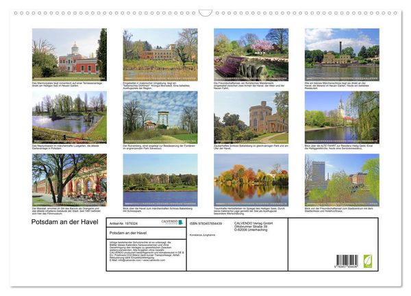 Produktbild: Potsdam an der Havel (Wandkalender 2026 DIN A2 quer), CALVENDO Monatskalender