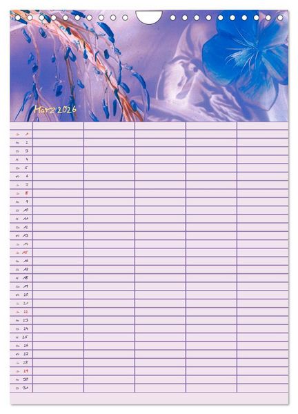 Produktbild: Bl&uuml;tenzauber - Familienplaner 2026 (Wandkalender 2026 DIN A4 hoch), CALVENDO Monatskalender