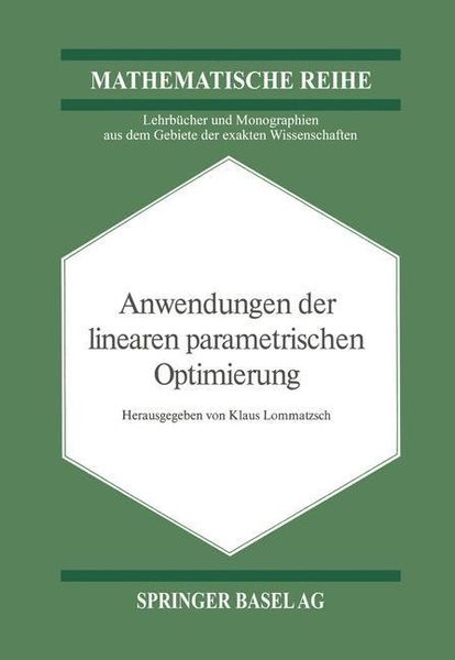 Produktbild: Anwendungen der Linearen Parametrischen Optimierung