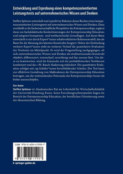 Produktbild: Entwicklung und Erprobung eines kompetenzorientierten Leistungstests auf unternehmerisches Wissen und Denken