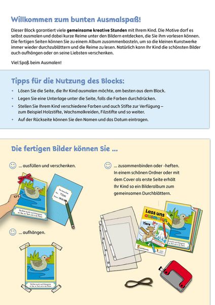 Produktbild: Lass uns ausmalen &ndash; Mein Ausmalbuch ab 2 - Tiere