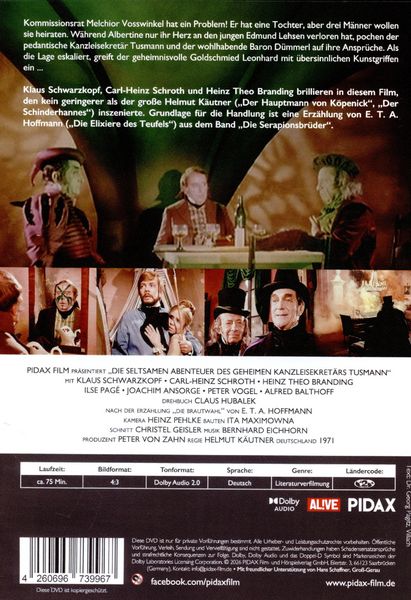 Produktbild: Die seltsamen Abenteuer des geheimen Kanzleisekret&auml;rs Tusmann / Starbesetzte Verfilmung einer Erz&auml;hlung von E. T. A. Hoffmann (Pidax Arthouse)