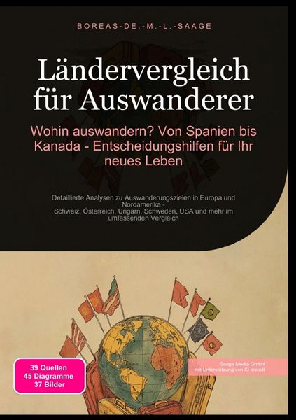Produktbild: Auswandern (DE) / L&auml;ndervergleich f&uuml;r Auswanderer: Wohin auswandern? Von Spanien bis Kanada - Entscheidungshilfen f&uuml;r Ihr neues Leben