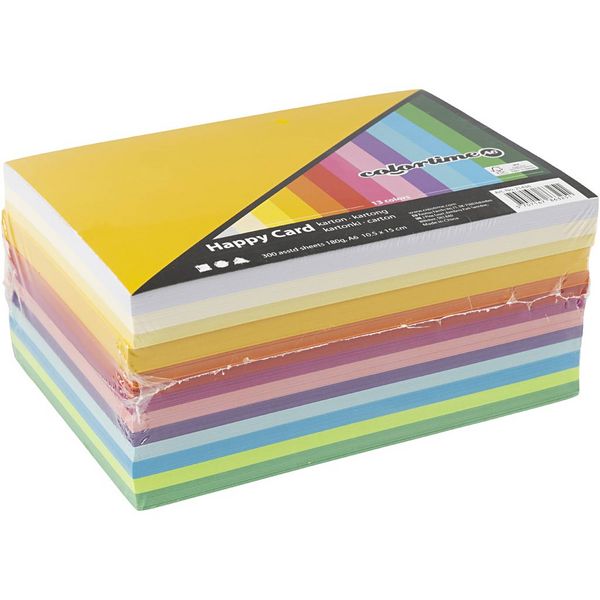 Produktbild: Creativ Company Fr&uuml;hlingskarton, A6, Blatt 105x148 mm, 180 g, sortierte Farben, 300 Blatt sortiert