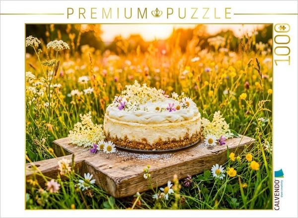 CALVENDO Puzzle Baisekäsetorte in blühender Sommerwiese als zartes idyllisches Puzzlemotiv | 1000 Teile Lege-Größe 64 × 48 cm Foto-Puzzle für glückliche Stunden