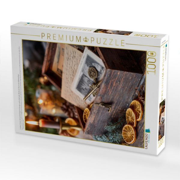 Produktbild: CALVENDO Puzzle In jedem Funken Kerzenlicht liegt ein Wunder und im Duft alter Briefe ein Hauch von Weihnachten | 1000 Teile Lege-Gr&ouml;&szlig;e 64x48cm Foto-P