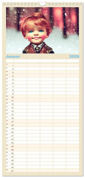 Produktbild: Familienplaner 2026 - Kleine Steampunk Stars mit 5 Spalten (Wandkalender, 21 x 45 cm) CALVENDO