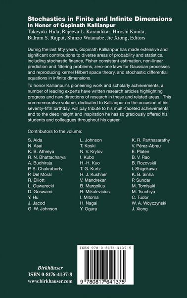 Produktbild: Stochastics in Finite and Infinite Dimensions
