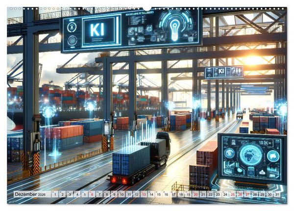 Produktbild: Die Zukunft im Hamburger Hafen: Visionen und M&ouml;glichkeiten von Morgen. (hochwertiger Premium Wandkalender 2026 DIN A2 quer), Kunstdruck in Hochglanz