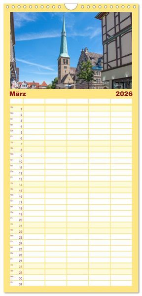 Produktbild: Familienplaner 2026 - Historisches Hameln mit 5 Spalten (Wandkalender, 21 x 45 cm) CALVENDO