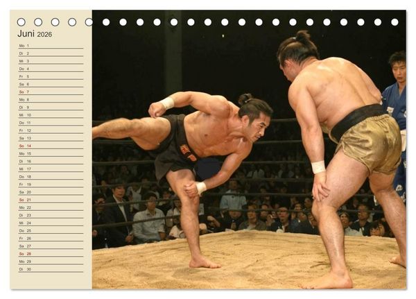 Produktbild: KI Sumo-K&auml;mpfer Im Ring der Giganten (Tischkalender 2026 DIN A5 quer), CALVENDO Monatskalender