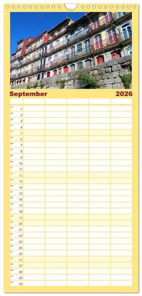Produktbild: Familienplaner 2026 - St&auml;dtereise nach Porto mit 5 Spalten (Wandkalender, 21 x 45 cm) CALVENDO