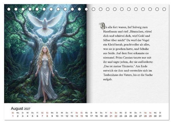 Produktbild: Grimms Hausm&auml;rchen Aschenputtel (Tischkalender 2027 DIN A5 quer), CALVENDO Monatskalender